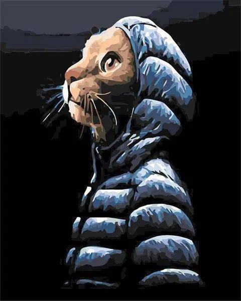 Cat Wearing Jacket by Paint with Number