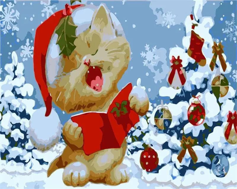 Cat's Christmas by Paint with Number