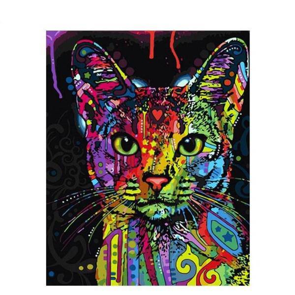 Colorful Cat by Paint with Number