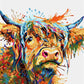 Colorful Cow by Paint with Number