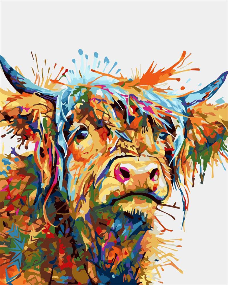 Colorful Cow by Paint with Number