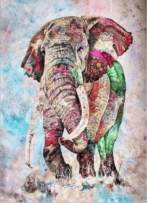 Colorful Elephant by Paint with Number