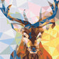 Colorful Geometric Deer by Paint with Number