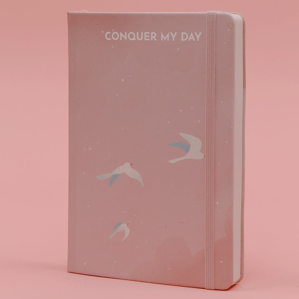 Conquer My Day Hardcover Journal (6 Months Supply, Monthly/Weekly/Daily + Line/Dot Paper) - Designed by Kelly Luc, Limited Edition by Multitasky