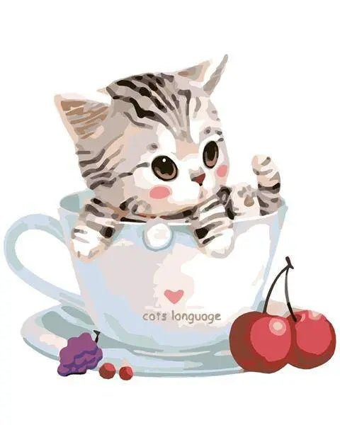 Cup Cat by Paint with Number