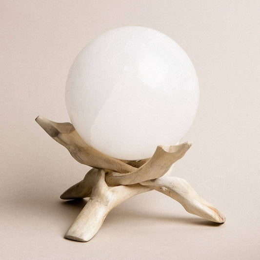 Selenite Sphere with Tripod by Tiny Rituals
